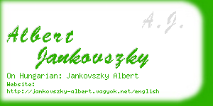 albert jankovszky business card